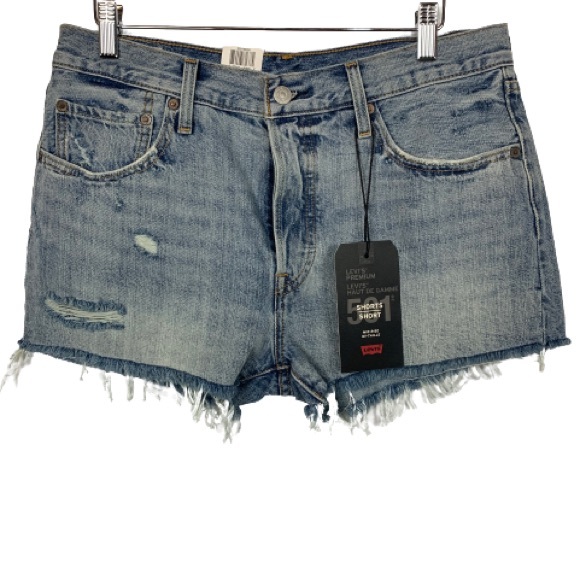 NWT Levi's 501 Mid-Rise Distressed Jean Shorts - Picture 1 of 4